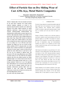 Effect of Particle Size on Dry Sliding Wear of Cast A356-Al o