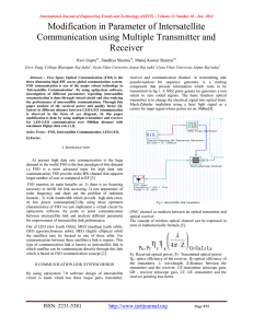 Modification in Parameter of Intersatellite Communication using Multiple Transmitter and Receiver Ravi Gupta