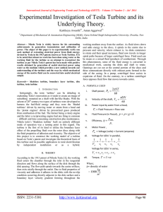 Experimental Investigation of Tesla Turbine and its Underlying Theory.