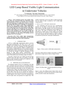 LED Lamp Based Visible Light Communication in Underwater Vehicles C.Periasamy, K.Vimal,