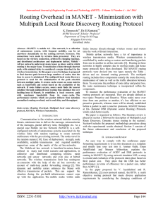 Routing Overhead in MANET - Minimization with Dr.E.Ramaraj K.Thenmozhi