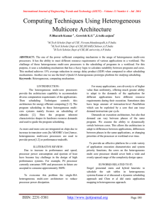 Computing Techniques Using Heterogeneous Multicore Architecture  P.Bharath Kumar