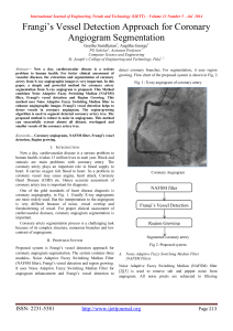 Frangi’s Vessel Detection Approach for Coronary Angiogram Segmentation  Geethu Sasidharan