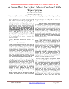A Secure Dual Encryption Scheme Combined With Steganography A Aswathy Nair