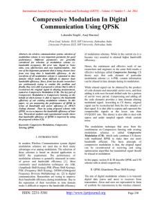 Compressive Modulation In Digital Communication Using QPSK  Lokendra Singh1, Anuj Sharma2