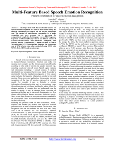 Multi-Feature Based Speech Emotion Recognition  Feature combination for speech emotion recognition