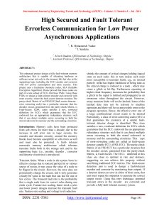 High Secured and Fault Tolerant Errorless Communication for Low Power Asynchronous Applications