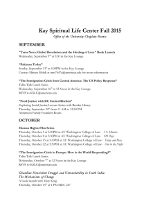 Kay Spiritual Life Center Fall 2015 SEPTEMBER