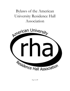 Bylaws of the American University Residence Hall Association  