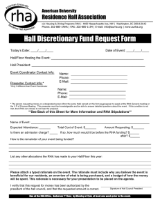 Hall Discretionary Fund Request Form Residence Hall Association  American University