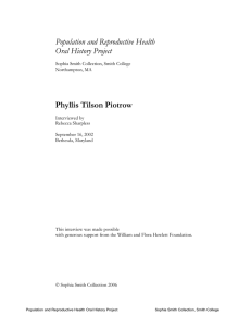 Population and Reproductive Health Oral History