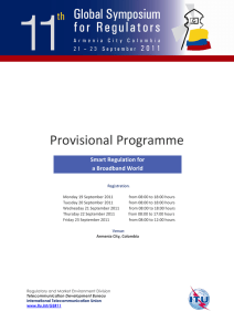 Provisional Programme Smart Regulation for a Broadband World