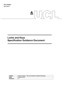 Locks and Keys Specification Guidance Document UCL Estates SECURITY