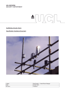 SECURITY DEPARTMENT Scaffolding Intruder Alarm Specification Guidance Document