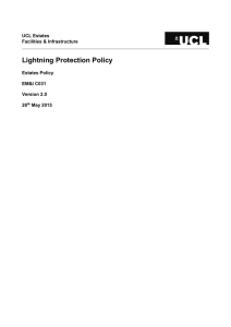Lightning Protection Policy UCL Estates Facilities &amp; Infrastructure