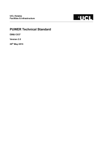 PUWER Technical Standard UCL Estates Facilities &amp; Infrastructure