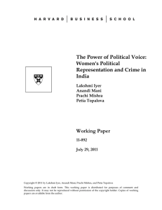 The Power of Political Voice: Women's Political Representation and Crime in India