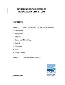 NORTH NORFOLK DISTRICT RURAL ECONOMY STUDY CONTENTS