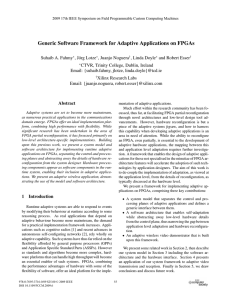 Generic Software Framework for Adaptive Applications on FPGAs