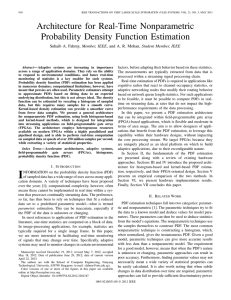 Architecture for Real-Time Nonparametric Probability Density Function Estimation Member, IEEE