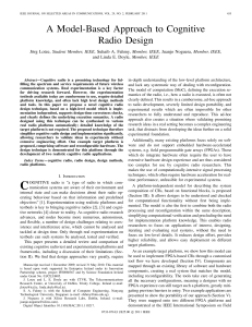 A Model-Based Approach to Cognitive Radio Design Student Member, IEEE, Member, IEEE