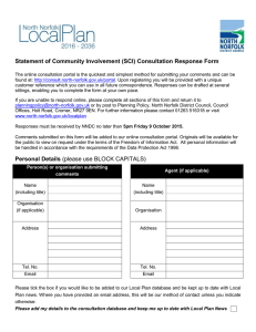 Statement of Community Involvement (SCI) Consultation Response Form