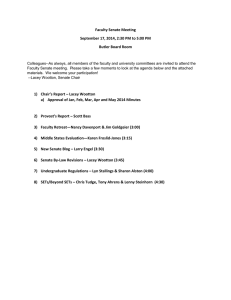 Faculty Senate Meeting September 17, 2014, 2:30 PM to 5:00 PM