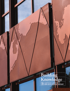 Building Knowledge AMERICAN UNIVERSITY 2009–2010 ANNUAL REPORT