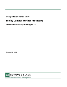Tenley Campus Further Processing Transportation Impact Study American University, Washington DC