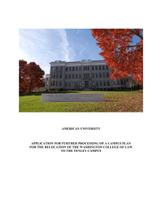 AMERICAN UNIVERSITY APPLICATION FOR FURTHER PROCESSING OF A CAMPUS PLAN