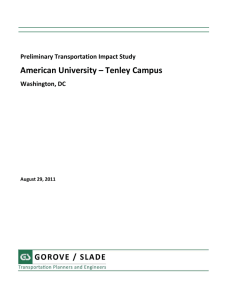 American University – Tenley Campus Preliminary Transportation Impact Study Washington, DC