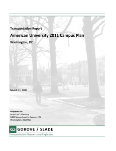 American University 2011 Campus Plan Transportation Report Washington, DC