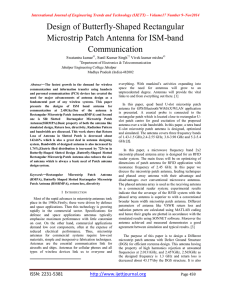 Design of Butterfly-Shaped Rectangular Microstrip Patch Antenna for ISM-band Communication