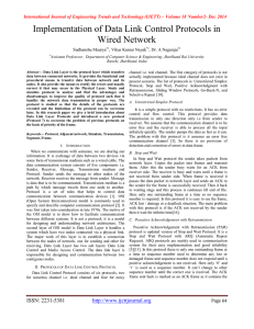 Implementation of Data Link Control Protocols in Wired Network Sudhanshu Maurya