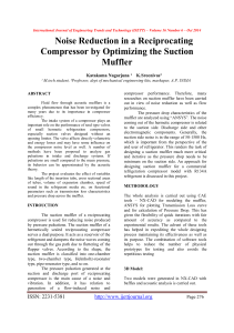 Noise Reduction in a Reciprocating Compressor by Optimizing the Suction Muffler
