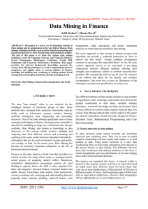 Data Mining in Finance  Sahil Kadam , Manan Raval