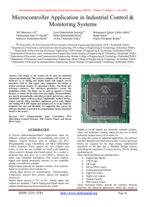 Microcontroller Application in Industrial Control &amp; Monitoring Systems