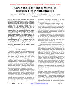 ARM 9 Based Intelligent System for Biometric Finger Authentication  (