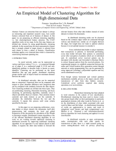 An Empirical Model of Clustering Algorithm for High dimensional Data