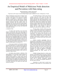 An Empirical Model of Malicious Node detection Santoshi Kancherla