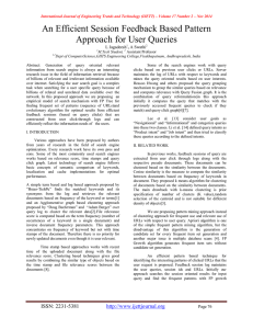 An Efficient Session Feedback Based Pattern Approach for User Queries L Jagadeesh ,