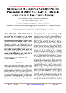 Optimization of Cylindrical Grinding Process Using Design of Experiments Concept