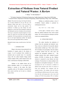 Extraction of Methane from Natural Product and Natural Wastes: A Review