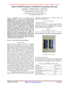 Study of EDM Parameters on Mild Steel Using Brass Electrode  7