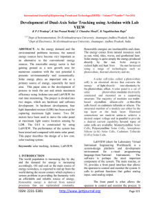Development of Dual-Axis Solar Tracking using Arduino with Lab VIEW