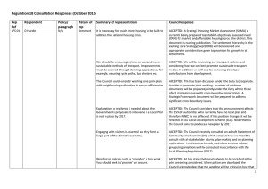 Regulation 18 Consultation Responses (October 2015)    Rep  Respondent 