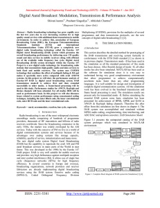 Digital Aural Broadcast: Modulation, Transmission &amp; Performance Analysis  Shivani kumra