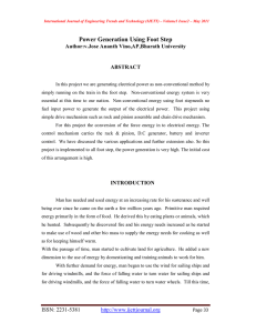 Power Generation Using Foot Step Author:v.Jose Ananth Vino,AP,Bharath University  ABSTRACT