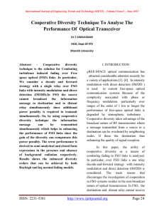 Cooperative Diversity Technique To Analyse The Performance Of  Optical Transceiver