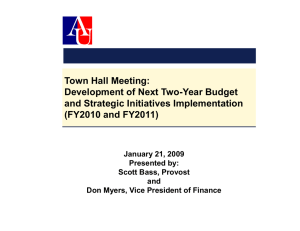 Town Hall Meeting: Development of Next Two-Year Budget and Strategic Initiatives Implementation